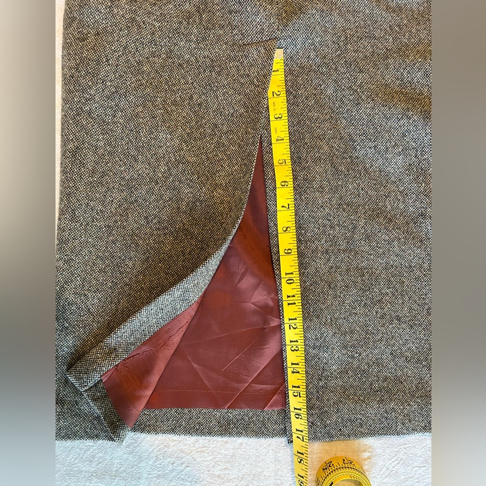 Vintage Ralph Lauren Brown Tweed 100% Lamb’s Wool Pencil Skirt - Picture 9 of 9